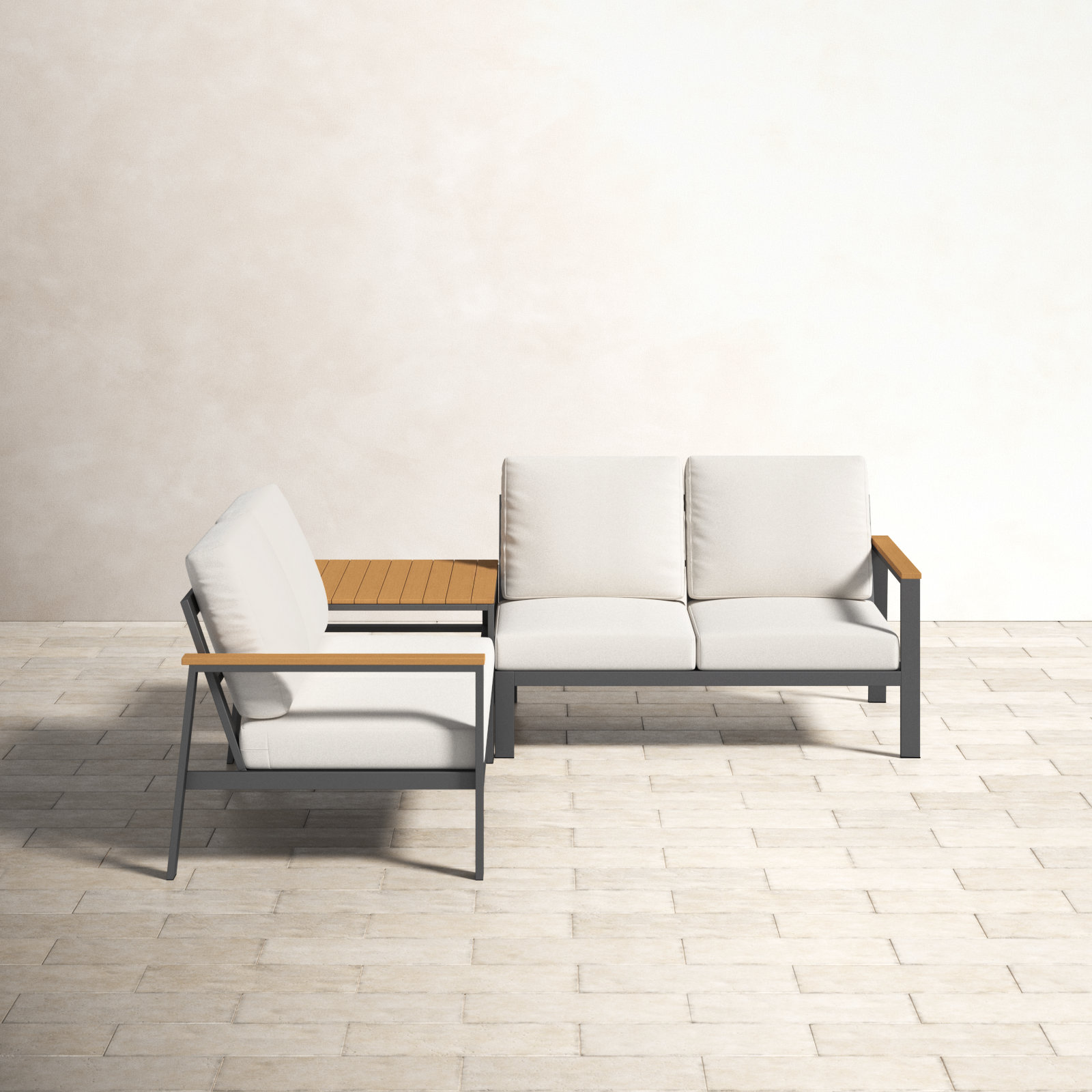 4-Person Patio Seating Group, Canvas White Sunbrella® Canvas