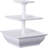 3-Tier Cupcake Stand - Square Display Stand for Birthday, Tea Party, Wedding, or Baby Showers - Dessert Table Display Set (White)