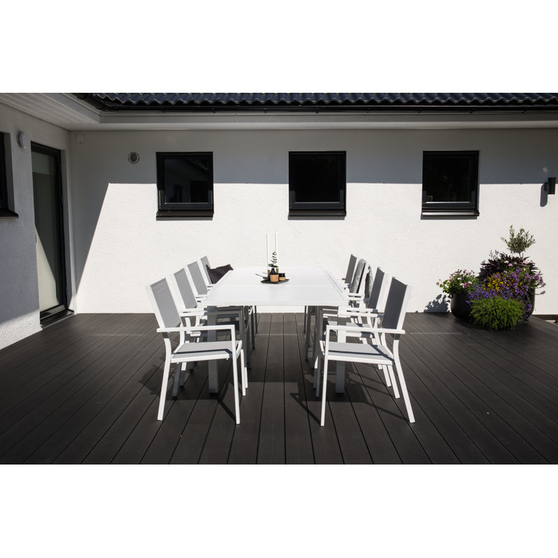 Geir 8 - Person Patio Dining Set with Extendable Rectangular Table