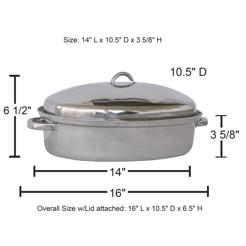 Stainless Steel Oval and Rectangular Roasting Set with Lids