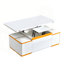 Table de bout à plateau relevable avec 4 tabourets de rangement, table de bout moderne avec plateau pliable, table de bout réglable multifonctionnelle pour le salon-555603275