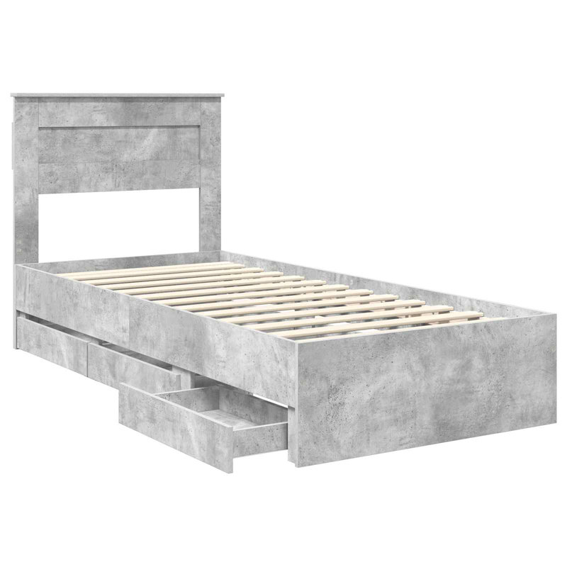 Bed, Single (3'), Concrete Grey