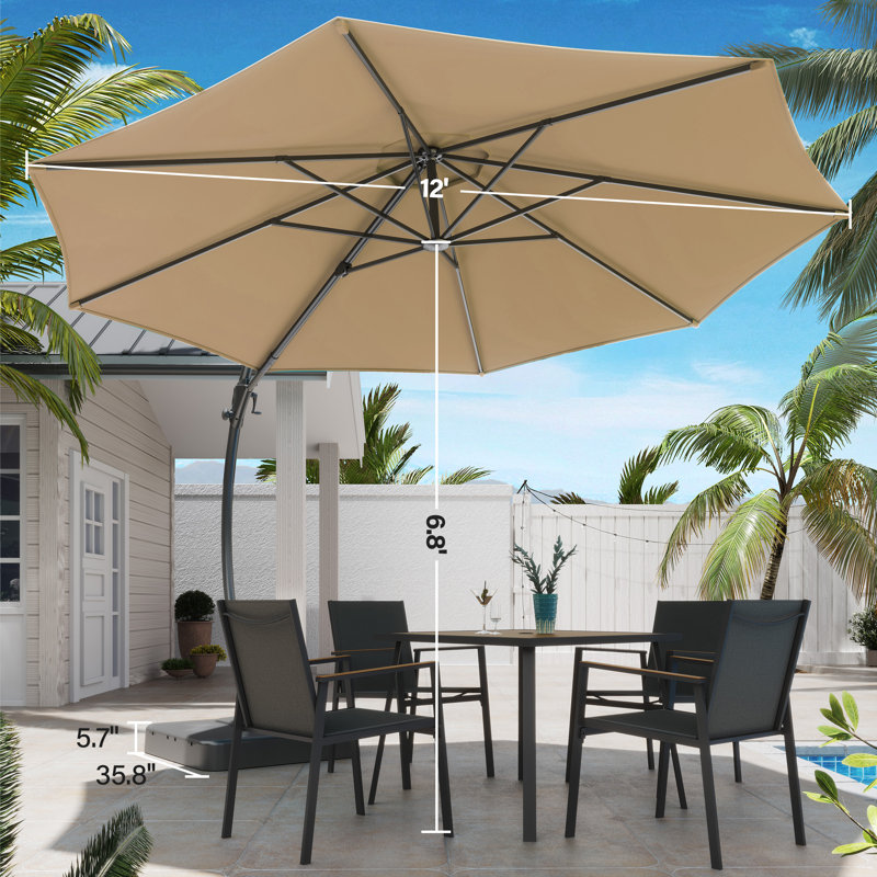 Porte-à-faux Ebonique, Champagne, H 106,3 po x l 132 po x P 132 po, Plastic Base