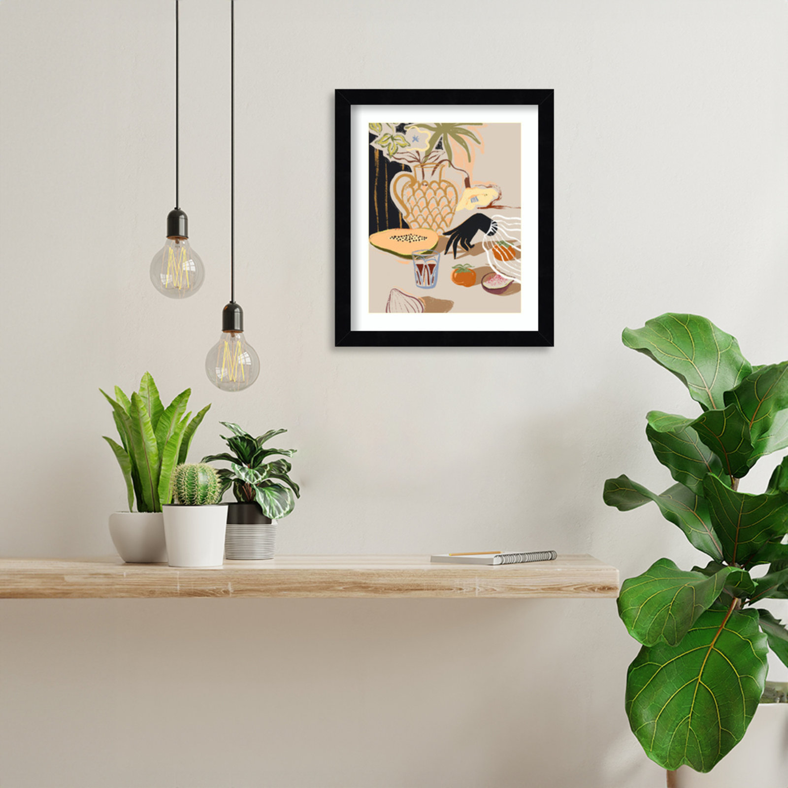 Northbrook "Fruitful Spread" Print, Black, 13" H x 11" W