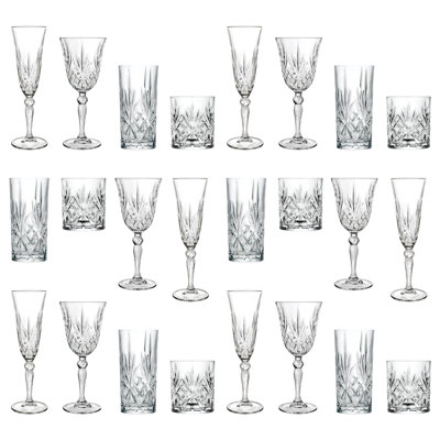 Melodia Highball Glass and Flute Set