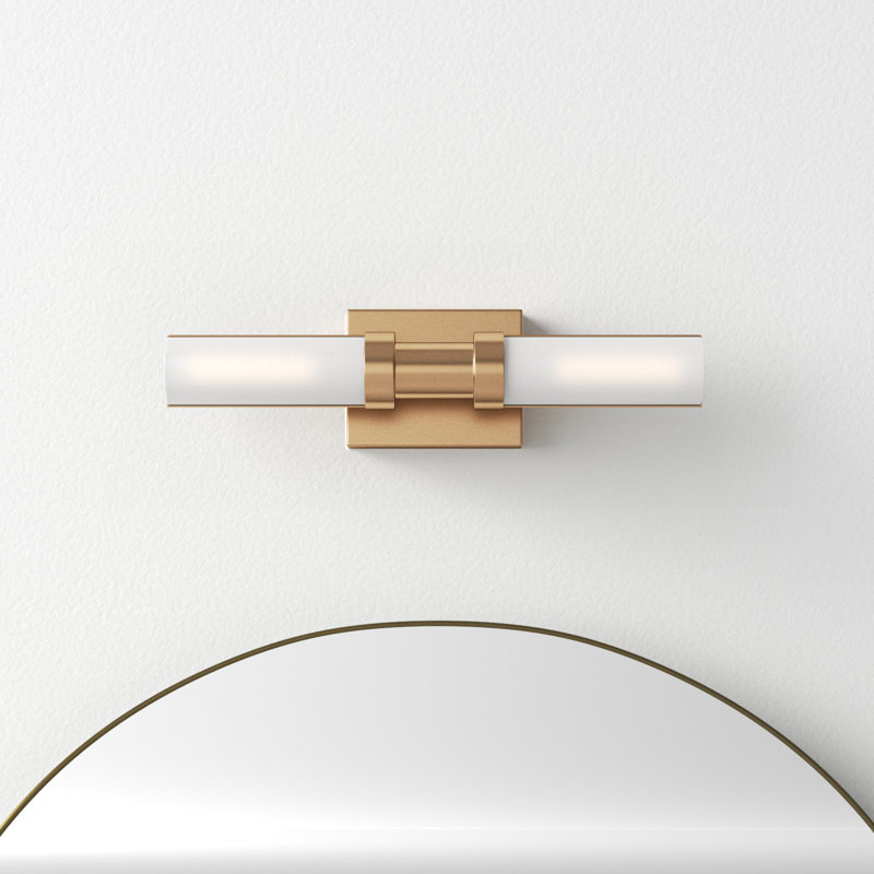 Hearne Single Frosted Dimmable LED Vanity Light, Satin Brass