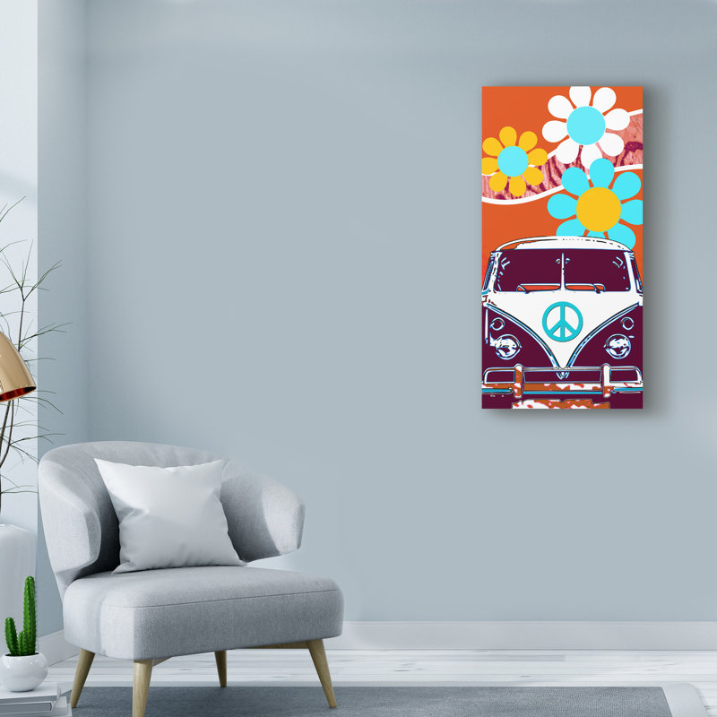 « vw orange », reproduction d’impression sur toile tendue, H 19 po x l 10 po x P 2 po