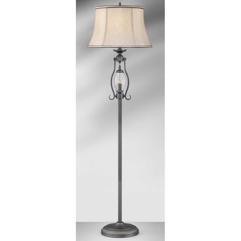 Revere Gunmetal Clear Floor 59" Gunmetal with Clear Glass Floor Lamp, Clear