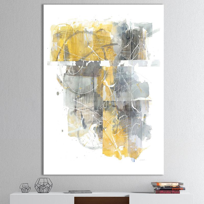 Déplacement dans et hors de la circulation II - gris jaune - reproduction d'art sur toile tendue