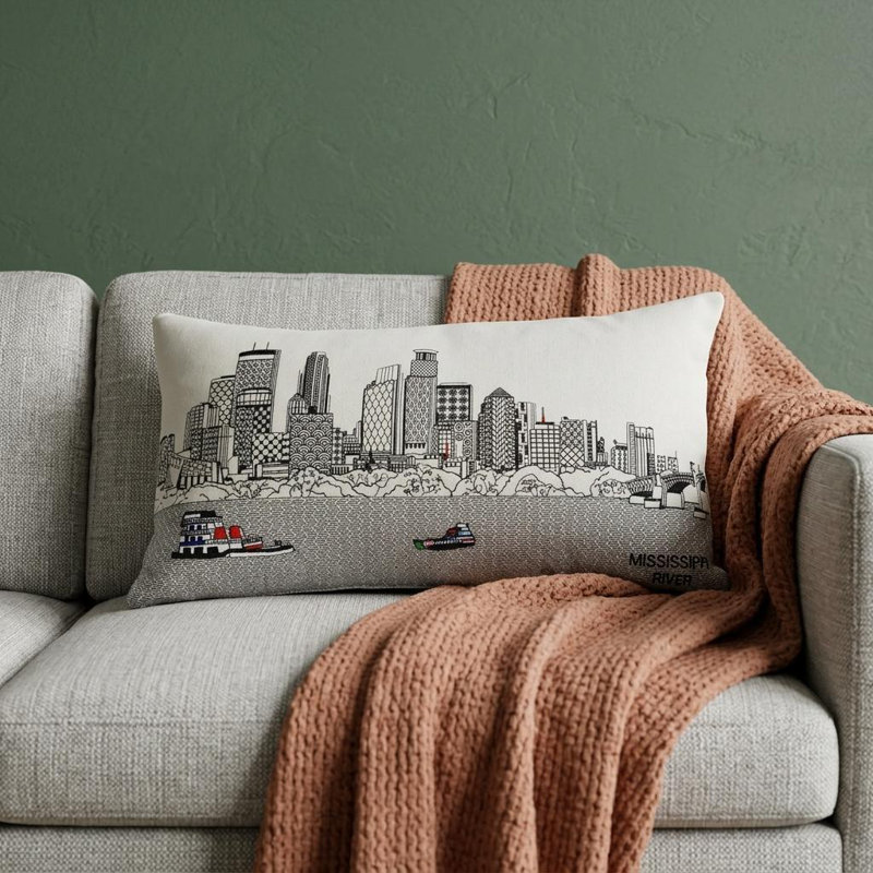 Coussin 14 "x 35" crème Minneapolis, 14 po x 24 po, Crème