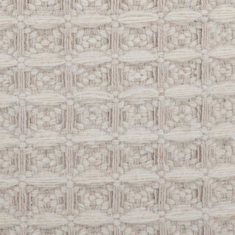 Repose-pieds de rangement 18 po, laine avec texture 3D - ivoire