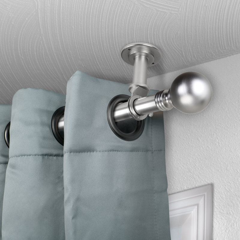 Tringle à rideaux simple 1 po Moyne, 28 po - L 48 po, Nickel satiné