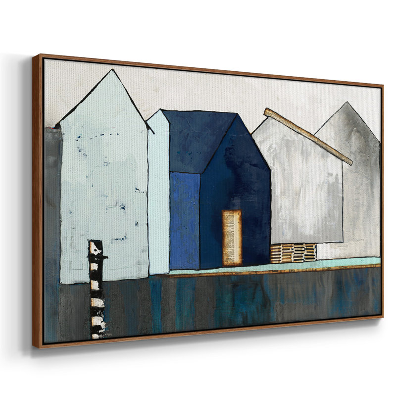 «Empty Village», reproduction sur toile encadrée, H 37 po x l 25 po x P 2 po, Cadre flottant en noyer