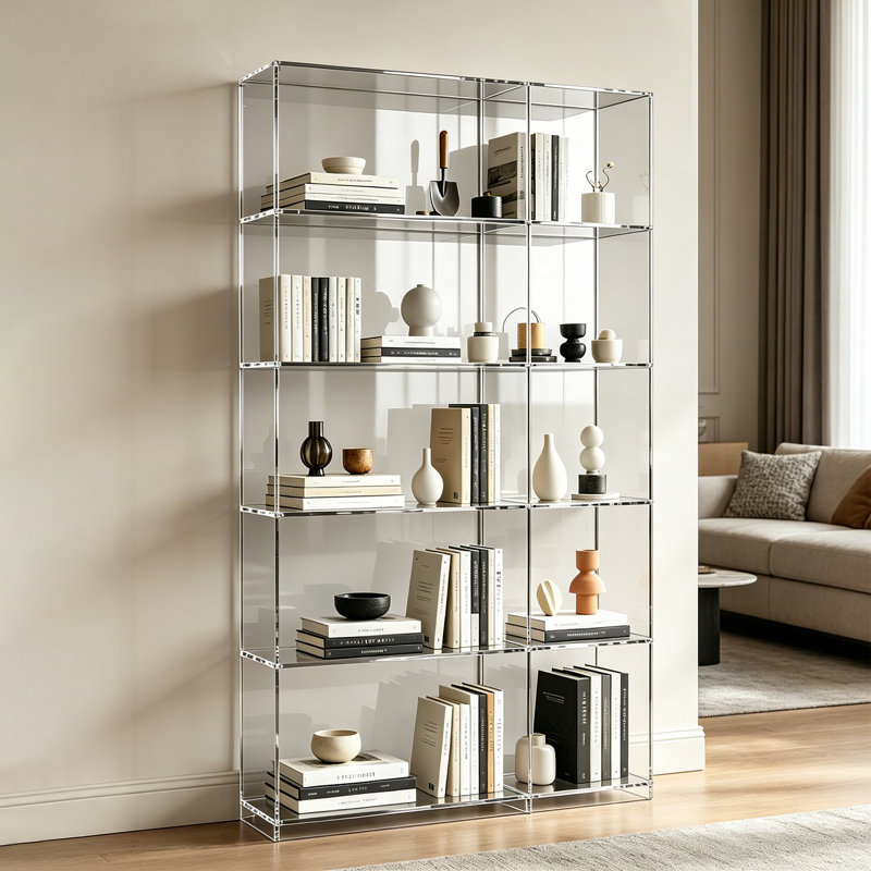 Bibliothèque transparente en acrylique, Light Gray