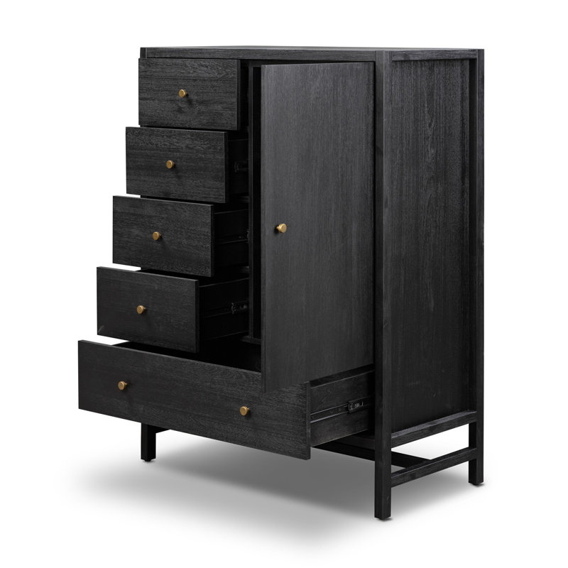 Sullivan Chest-Saddle Tan, Brushed Black Acacia Solid