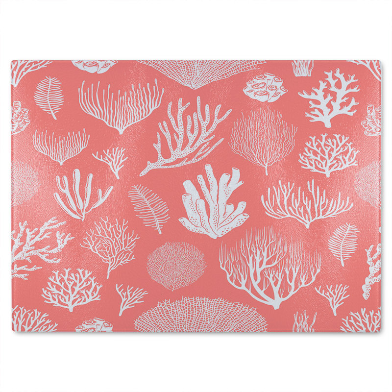 Corals and algae Designer Glass Chopping Board, 40cm L x 28cm W