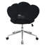 Chaise de bureau ergonomique à hauteur réglable avec revêtement en tissu noir et fonction pivotante.