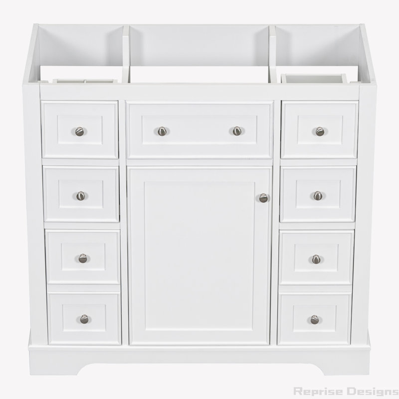 Base de meuble-lavabo simple 35,6 po seulement, Blanc