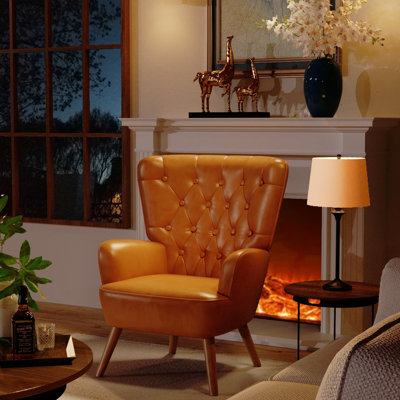 Arjo 30.32" Wide Faux Leather Armchair