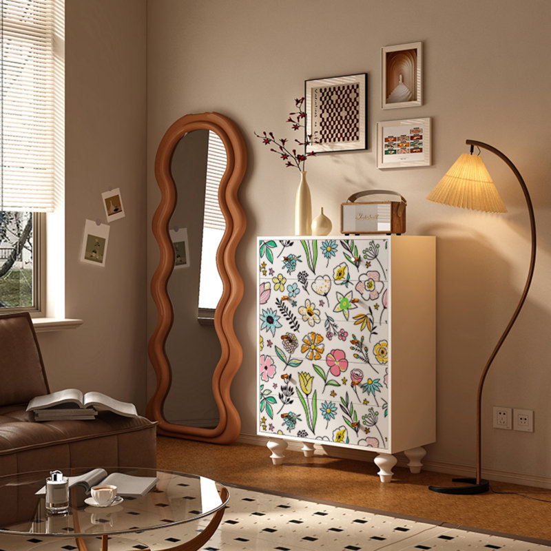 Table de chevet d'appoint 5 tiroirs Painted