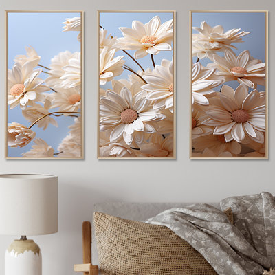 Ensemble de salon marguerites blanches
