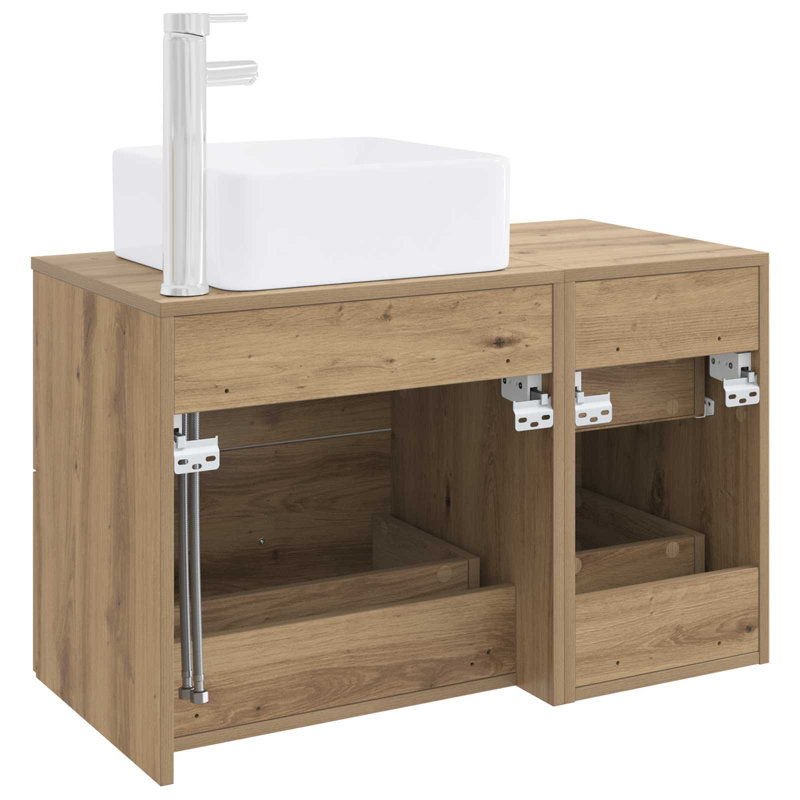 Vanity & Mirror Set, Artisan Oak