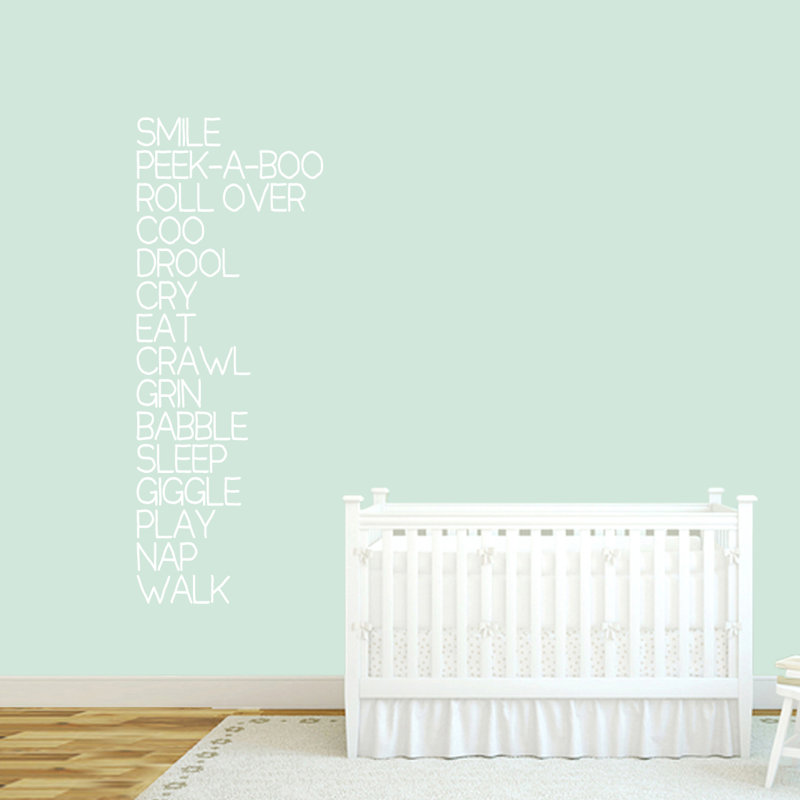 Décalcomanie murale « baby words », Blanc
