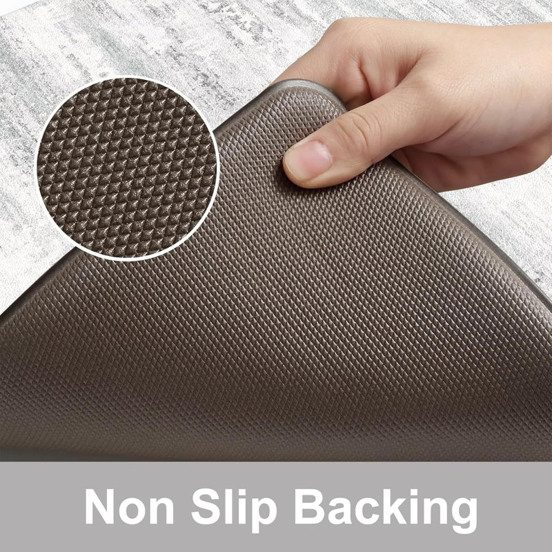 Ensemble de 2 tapis de cuisine anti-fatigue, Gris