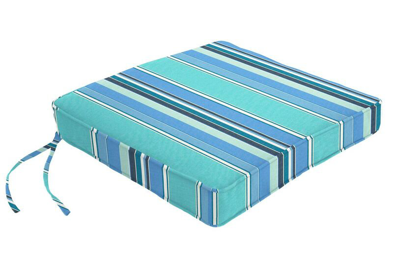 Sunbrella Dining Chair Cushion, 2.5" H x 23.5" W x 19" D, Dolce Oasis Stripe Sunbrella®