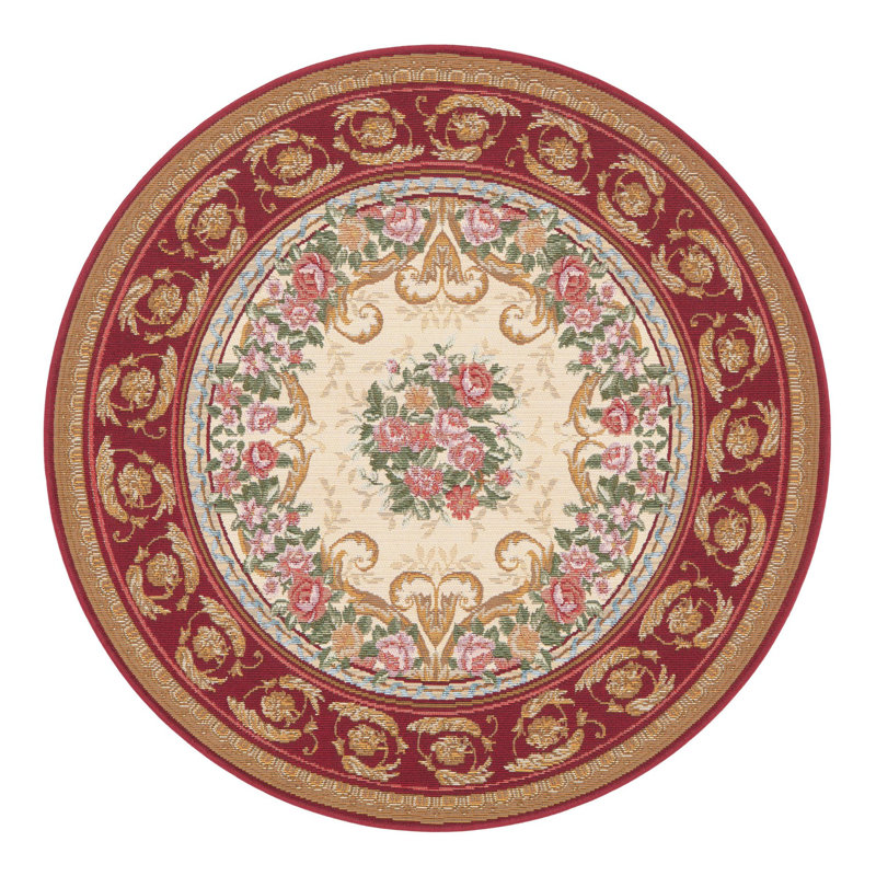 Tapis d'extérieur traditionnel, Rond 4 pi 1 po