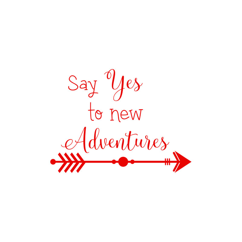 Décalcomanie murale « say yes to new aventures », Rouge