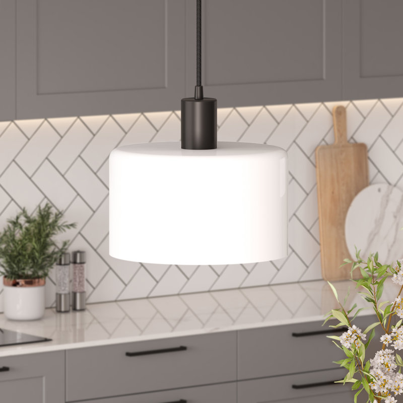 Henri 1 - Light Single Pendant, Blackened Bronze, White