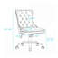 Chaise de bureau moderne en chenille capitonnée avec base en métal chromé, pivotant à 360 degrés-133599479-133599480