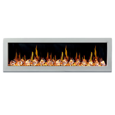 Litedeer Homes Gloria II 68" W Electric Fireplace - Driftwood Logs & River Rocks