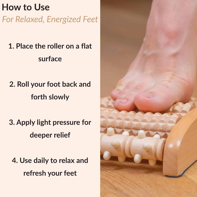 Natural Wooden Foot Roller Massager