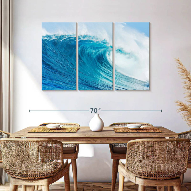 Énorme vague bleue de Gillard, H 36 po x l 57 po