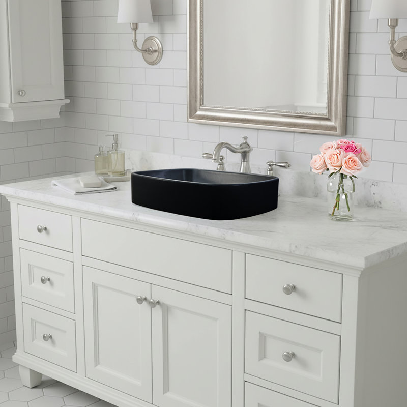 Regatta 24'' L Bathroom Sink, Matte Black