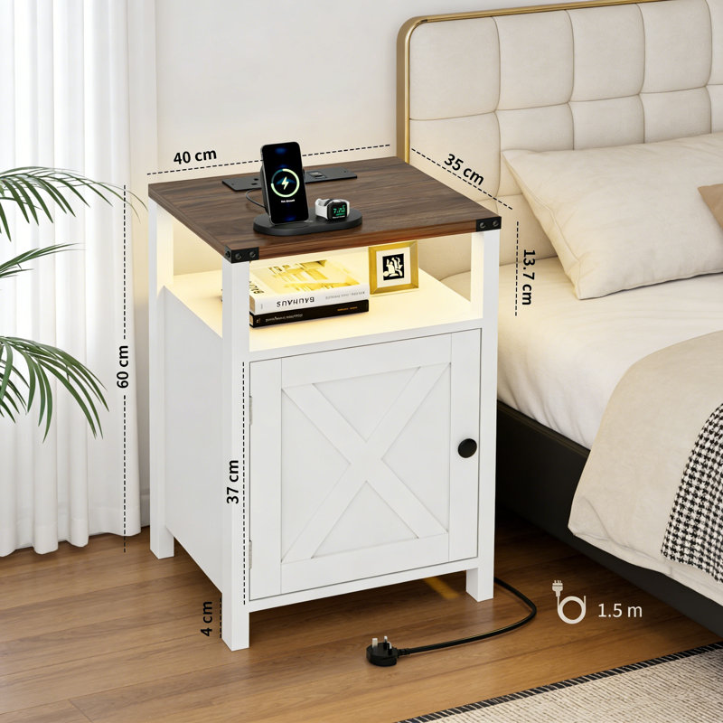 40cm W Manufactured Wood Bedside Table