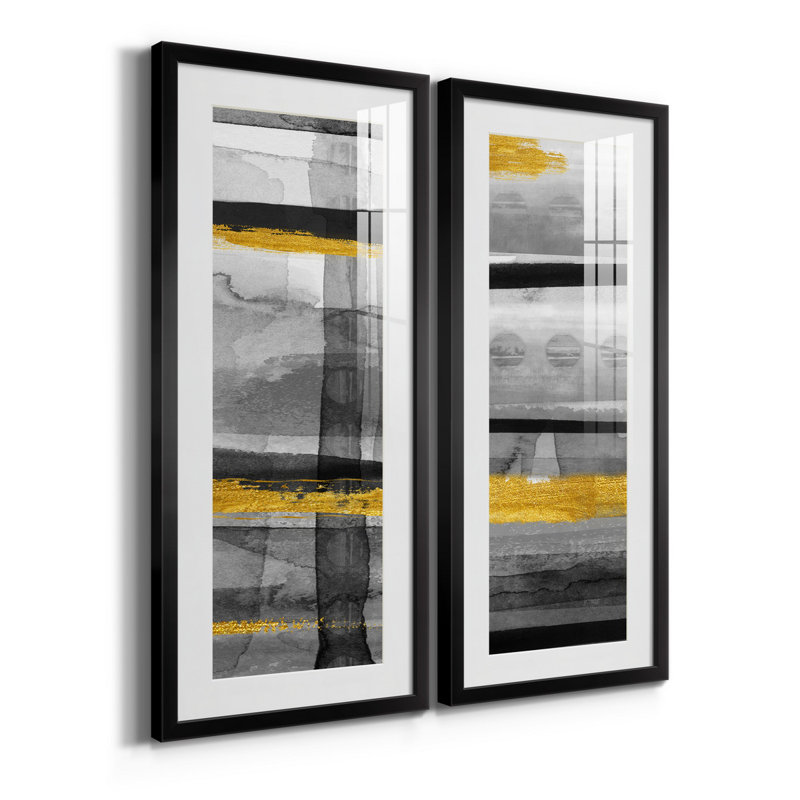 Cadre photo, ensemble de peintures sur papier, Cadre noir