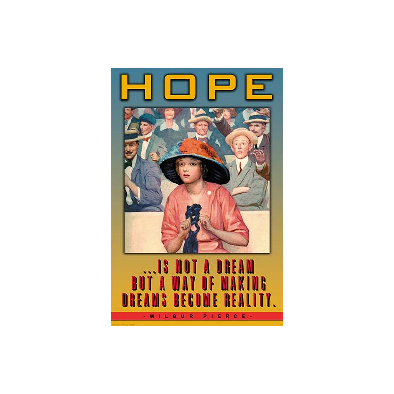 « espère » par sara pierce, affiche rétro, H 66 po x l 44 po