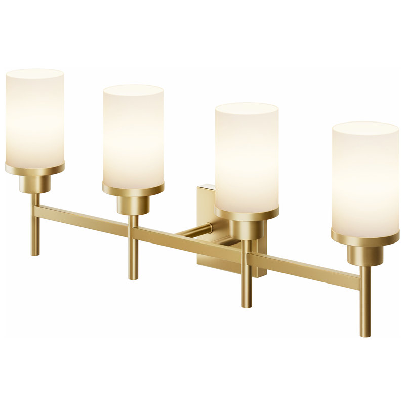 Éclairage pour salle de bain 4 lumières 4 lumières, Or brossé