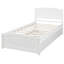 Lit plateforme simple avec lit gigogne blanc - Bois élégant pour une chambre à coucher de qualité-1814555323