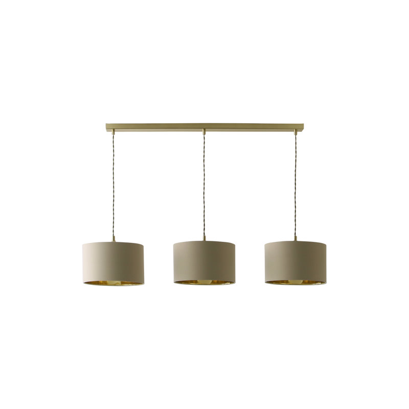 Albeiro 3 - Light Pendant, Brushed Gold, Beige