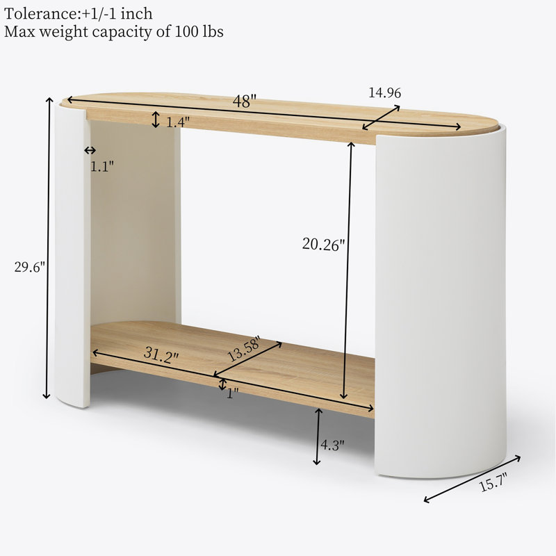 End Table, Small Side Table, Nightstand with 2-Layer Storage Shelves, Sofa Table for Small Spaces, Living Room, Bedroom, Stable Frame, Easy Assembly, (Natural colour and white)