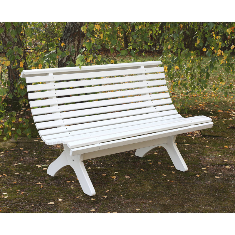 Oluna Solid Wood Pine Outdoor Bench, White, 87cm H x 140cm W x 74cm D