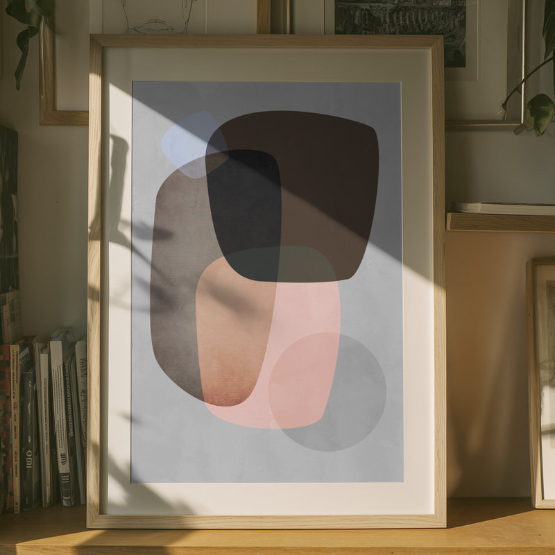 1 Piece Wrapped Canvas Wall Art, 91.44 cm H x 60.96 cm W, Pink/Gray