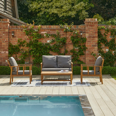 Daphne Wooden Garden Sofa Set - Natural