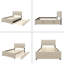 Lit plateforme double en velours avec lit gigogne-2042499133