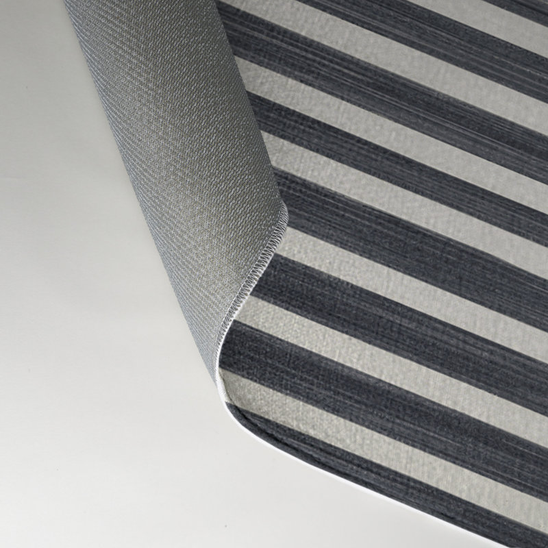 Tapis intérieur / extérieur gris HorizontalStripes, Rectangle 5 pi x 7 pi