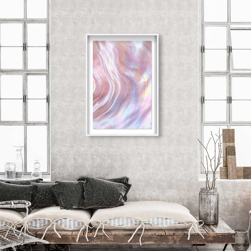 Iridescent Wave Print by Oliver Gal, 46.5"H x 31.5"W, White Shadowbox